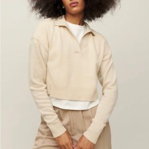 Reformation Cashmere Polo Sweater